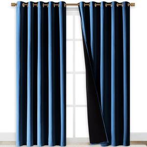 lot 1819 image: NICETOWN Moroccan Blue Full Shade Curtain Panels, Pair of Energy Smart & Noise Blocking Out Blackout Drapes for Dining Room Window, Thermal Insulated Guest Room Lined Window Dressing(70 x 84 inch)