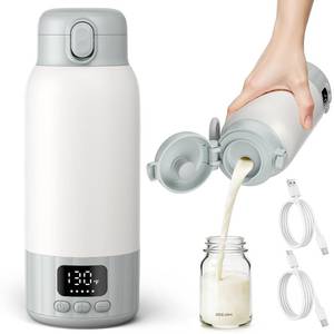 lot 1840 image: Portable Bottle Warmer for Travel, Fast Heating Milk Warmer On The Go, 17 OZ Water Warmer for Breast Milk, Formula, Water, Temp Control 98°F -131°F, Baby Essentials for Outdoor Airplane Car Journey