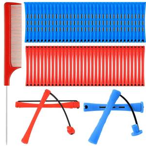 lot 2221 image: WILLBOND 72 Pieces Hair Perm Rods Set, Short Plastic Perming Rods Cold Wave Roller 2 Sizes Hair Curling Rollers with 1 Piece Steel Pintail Comb for Hairdressing Styling (Short)