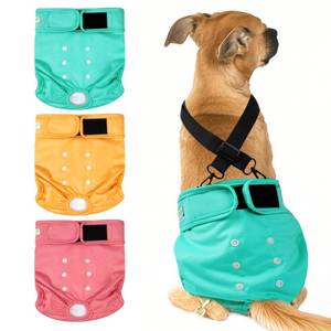 lot 2249 image: wegreeco Reusable Washable Dog Diapers Female with 1PC Suspender, Dogs Period Heat Diapers Female Heat Cycle, XL Medium Large Small Doggie Puppy Diapers for Incontinence (Large)