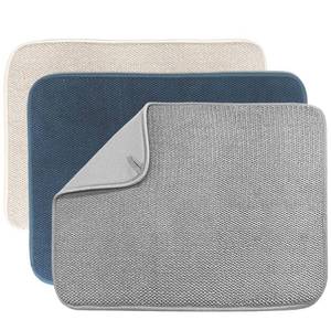 lot 2252 image: 3 Pack Dish Drying Mat,Absorbent Microfiber Dishes Drainer Mats for Kitchen Counter Large Size 20 X 15 Inch,Dish Drying Pad(BeigeGreyBlue)