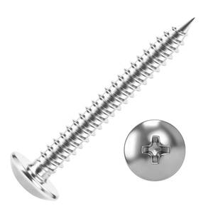 lot 2256 image: Mellewell #10 x 1-12 Truss Head Sheet Metal Screws Wood Screws, 304 Stainless Steel 18-8, Self Tapping, 100 PCS