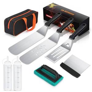 lot 2259 image: AULTONG 8-Piece Griddle Accessory Kit �� Premium Stainless Steel Tools with Leak-Proof Bottles, Scraper, Spatulas, Cleaning Brush & Carry Bag for Blackstone & Camp Chef(8pcs)