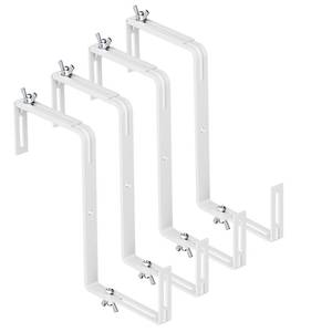 lot 2286 image: NBPUJ Adjustable Planter Box Brackets,Enhanced Bottom Support,Universal Outdoor Hanging Brackets,Flower Box Brackets for Fence Railings, Windowsill, Patio, Garden,Balcony. (White)