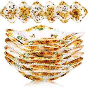lot 2287 image: Boao Set of 6 Sunflower Microwave Bowl Cozy Holders Sunflower Heat-Resistant Microfiber Holder for Hot Cold Dishes, Multipurpose Burn-Proof Grips for Soup Plates Cups