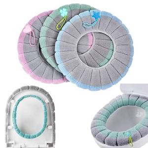 lot 2324 image: Soft Toilet Seat Cover Pads, Stretchable Washable Toilet Seat Cushion Cover with Handle, Comfortable Toilet Lid Seat Cover, Bathroom Toilet Accessories Set