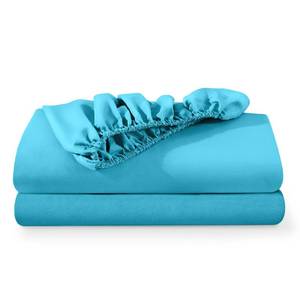 lot 2333 image: Bare Home 2-Pack Fitted Bottom Sheets Twin - Premium 1800 Ultra-Soft Wrinkle Resistant Microfiber - Deep Pocket (Twin, Aqua)