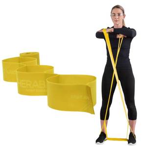 lot 2362 image: THERABAND CLX Resistance Band with Loops, 5-Foot Band, Yellow, Light, Non-Latex, Elastic Band for Exercise, Mobility & Rehab, Stretching, Home Workouts, Color-Coded for Easy Resistance Levels