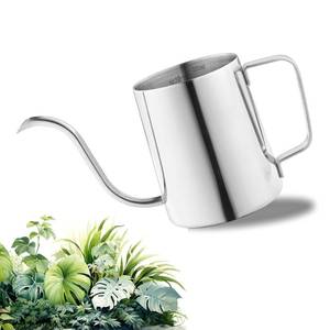 lot 2366 image: Small Watering Can, OLULU 12oz (350ml) Stainless Steel Indoor Watering Can with Long Spout, Mini Watering Can for Houseplants, Desk & Home Plants