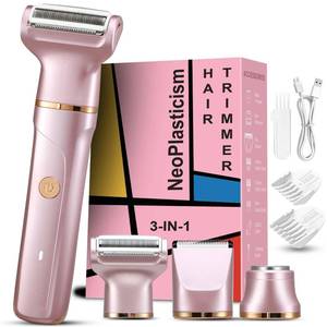 lot 4216 image: Bikini Trimmer for Women, 3-in-1 Electric Razors for Women with Ceramic Blades & IPX7 Waterproof Design - Rechargeable Cordless Electric Shaver for Lady for Legs, Underarms, Face & Bikini Line