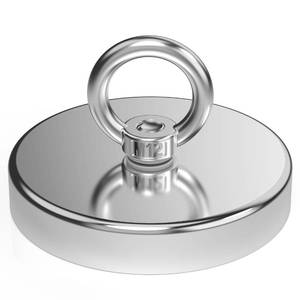 lot 4234 image: Magnetpro Fishing Magnet, Over 1700 Lbs Pulling Force Strong Neodymium Magnet Heavy Duty, Rare Earth Magnets with Eyebolt, Diameter 4.72 inches for Magnetic Fishing, Hunting, Retrieving in River