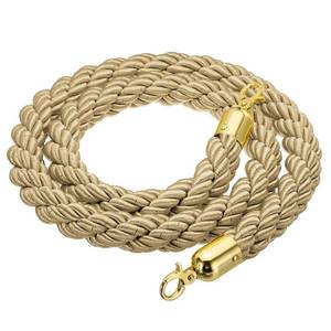 lot 4235 image: PATIKIL Stanchion Rope, 1.5m5Ft Barrier Rope Twisted Post Ropes with Snap Hooks for Posts Stands Queue Divider Crowd Control of Hotel, Golden Hook, Champagne Gold Rope
