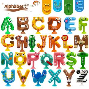 lot 4237 image: Kitysey 26pcs Alphabet Bath Toys for Toddlers , Educational Suction Bath Toys with Animal Letters, Montessori Sensory Toy for Kids 3-12, No Hole Food-Grade Silicone Toys for AutismADDADHD