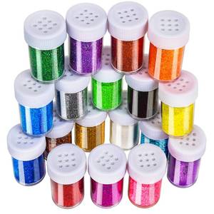 lot 4239 image: LEOBRO Glitter, 18 Pack Fine Glitter, Craft Glitter Powder Shake Jar, Multi Assorted Set Extra Fine Glitter for Resin Art Crafts Tumbler Scrapbook Jewelry Making, Body Face Hair Glitter, 15g Bottle,