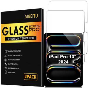 lot 4244 image: SIBEITU 2 Pack Screen Protector for iPad Pro 13 Inch 20252024 M5 M4 (8th7th Generation), 13 Inch 9H Hardness Tempered Glass Film, Scratch Resistant, Case Friendly, Apple Pencil Support, HD Clarity