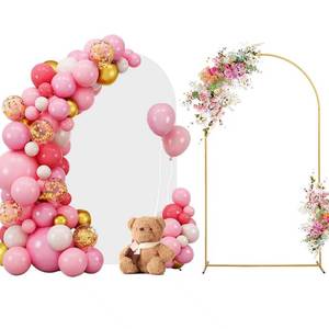 lot 4253 image: SuuWoee 7.2 FT Wedding Arch Backdrop Stand and White Arch Cover, Gold Balloon Arched Frame White Cover for Birthday Party Ceremony Bridal Baby Shower Event Decor