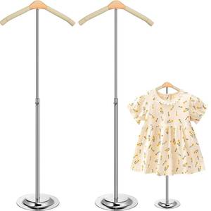 lot 4262 image: Huaerle 2 Pcs Child T Shirt Display Stand Adjustable Clothes Rack Display Flexible Shoulder Stand Portable Clothes Hanger Clothing Hanging Rack for Garment Coat Retail Vendor, Height 16-27.9In