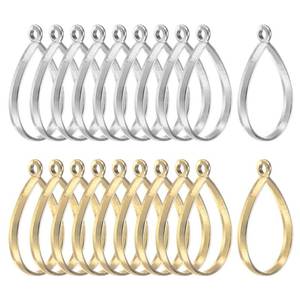 lot 4263 image: M METERXITY 20-Pack Open Bezels for Resin, Teardrop Shape Open Back Bezel Pendants for Resin Jewelry MakingDIY Earrings Necklace, Alloy Hollow Frame Pendants Gold Tone, Silver Tone