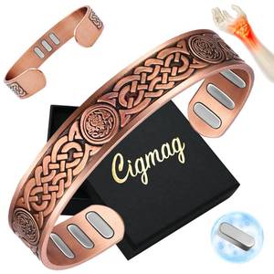 lot 4276 image: Cigmag Copper Bracelet for Men, with Powerful 9X 5000 Gauss Magnets, Adjustable Solid Pure Copper (Celtic Knot 2)