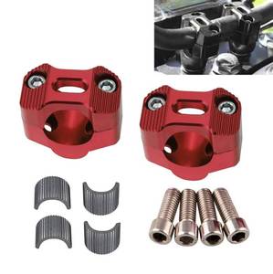 lot 4277 image: Universal Motorcycle 78 1 18 22MM 28MM CNC Aluminum Handlebar Handle Risers Adjustable Fat Bar Adapter Mount Clamps Universal For EXC KLX KXF YZF CRF XR SX SXF XCW WR YZ Dirt Pit Bike (Red)