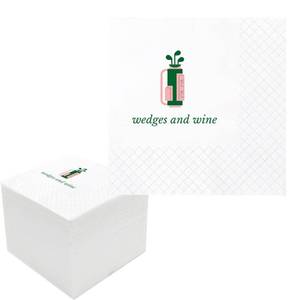 lot 4302 image: Geloar Funny Golf Cocktail Napkins (Wedges And Wine)
