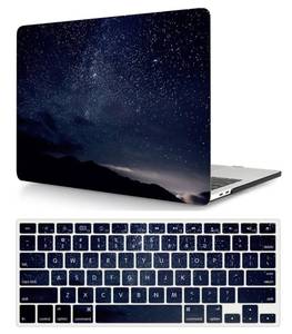 lot 4304 image: Compatible with New MacBook Air 13 inch Case with Retina Display & Touch ID 2020 2019 2018 Release Model A1932 A2179 A2337 M1, Plastic Protective Hard Shell Case Cover & Keyboard Cover, Starry Sky