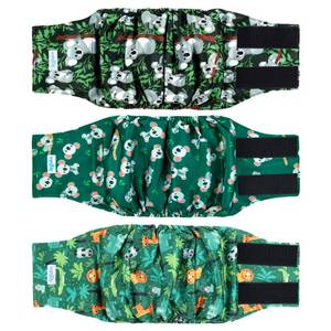 lot 4318 image: Leekalos Male Dog Diapers (3 Pack), High Absorbing Dog Belly Bands for Male Dogs, Washable Reusable Dog Male Wraps (Koala, X-Small)