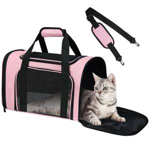 lot 5414 image: FOORLON Cat Carrier Soft for Pets Up to 15 Lbs, Cat Travel Bag Soft-Sided with Padded Shoulder Strap, Pet Dog Carriers for Small Dogs Travel Puppy Carry Airline Approved, Pink