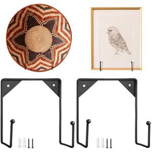 lot 5423 image: Gisafai 2 Pack Large Wall Mounted Plate Stands for Display 7.87 x 7.87 Inches Decorative Picture Holder Metal Display Stand Versatile Plate Hanger Stand with Screws for Home Photo Frame