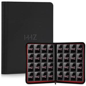lot 5424 image: 16-Pocket Premium Side Loading Card Binder �� Holds 832 Cards, Durable PU Leather with Zipper, Ringless Trading Card Album for Pokemon MTG TCG Sports (Black)