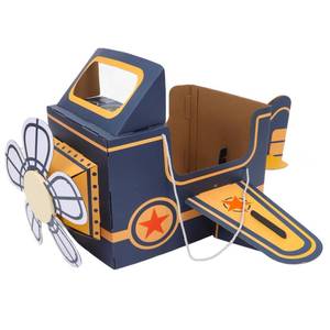 lot 5438 image: TOYANDONA Wearable Cardboard Airplane Toy Boy Outfit Dress Toddler Airplane Costume Cardboard Making Air Plane Interactive Toy DIY Aircraft (Blue)