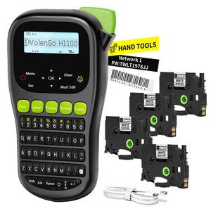 lot 5447 image: VolenGo Label Maker Machine with 4 Tapes, Wire Label Maker Waterproof-Labels, Laminated Handheld Label Printer, Backlit & Portable & 3 Cable Modes, H1100 Labeler for Industrial Office Organization