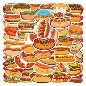 lot 6288 image: 55Pcs Hot Dog Stickers for Water Bottles Laptop,Hot Dogs Party Decorations,Foods Party Favors,Vinyl Waterproof Decals for Suitcase Skateboard Guitar, Gifts for Women & Men (Hot Dog)