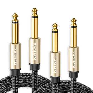 lot 6290 image: XANHAM 2-Pack 14 Inch TS Instrument Cable 10 Feet 3M Electric Guitar Cables Quarter Inch Mono Jack Cord for Electric Guitar, Mandolin, Bass AMP, Keyboard, Mixer, Equalizer