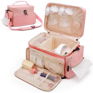 lot 6302 image: GDNasist Breast Pump Bag Fit for Spectra S1 and S2, Pumping Bags with Waterproof Mat for Pump Accessories, Portable Pump Carrying Case for Work, Travel and Family Use, Pink