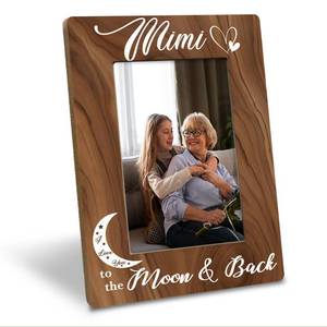lot 6309 image: Mimi Gift, Birthday Christmas Gift for Mimi, Mimi I Love You to The Moon and Back Photo Frame, Holds 4 x 6 Inch Photo, Farmhouse Wooden Picture Frame Gift, Mothers Day Gift for Mimi Grandma Mom