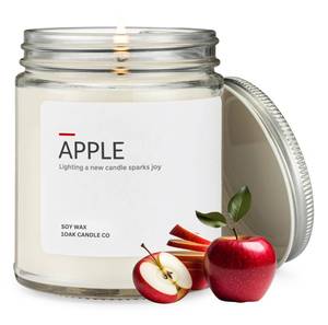 lot 6321 image: 1OAK Apple Candle - Soy Wax Scented Candles (Apple) - Soy Candles for Home Scented - Long Burning Premium - Hand-Poured (7oz) used