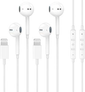 lot 6325 image: 2 Packs-for iPhone Headphones Wired EarbudsEarphones Nosie Reduction Built-in Microphone & Volume Control Headsets Compatible with iPhone 14131211XRXSX87SEProPro Max