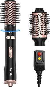lot 6337 image: Terviiix 2-in-1 Hot Air Brush Set  2 Rotating Blow Dryer Brush for Smooth, Frizz-Free Salon Blowout  3 Oval Hair Dryer Brush Volumizer (Non-Rotating), Easy to Clean Detachable Design, 1000W