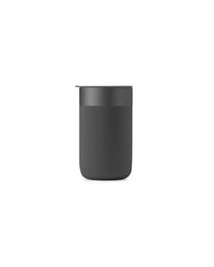 lot 6417 image: W&P Porter Ceramic Mug w Protective Silicone Sleeve, Charcoal 16 Ounces On-the-Go Reusable Cup for Coffee or Tea Portable Dishwasher Safe
