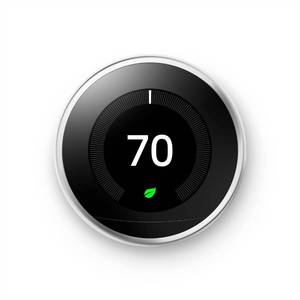 lot 6432 image: Google Nest Learning Thermostat - Smart Wi-Fi Thermostat - Polished Steel