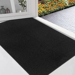 lot 6452 image: MYHOMMATTO Doormat Indoor Entrance Non Slip, Durable Door Rugs for Entryway Indoor, Heavy Duty Door Mat Fade Resistant Waterproof, Black, 24 x 36