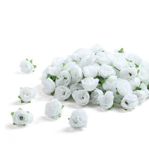 lot 6461 image: SITUMEIZI 100 Pcs 1.3 inches Mini White Rose Head White Artificial Roses Fake White Flowers for Wedding Decor, Graduation Cap, Cake, DIY Flower Wall Mothers Day Home Party Decor