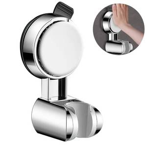 lot 6465 image: Resdenio Shower Head Holder - Strong Suction Cup No Drilling Showerhead Bracket Waterproof Handheld Shower Holder, Adjustable Wand Holder for RV, Kids, Bathroom (Silver)