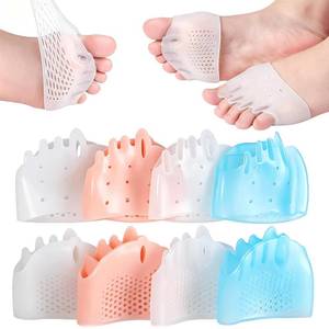 lot 6474 image: 4 Pairs Silicone Toe Separators �� Toe Spacers for Bunion Relief & Toe Straightening Soft Breathable Toe Corrector for Women Men Ultra-Thin Design for Yoga Running Travel (Four Colors-4PCS)