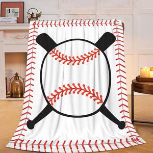 lot 6492 image: Baseball Blanket Baseball Throw Blanket Sport Decor Soft Cozy Fleece Fuzzy Plush Flannel Blankets Gifts for Sport Lovers Women Girls Boys Kids Teens Adults 50X40