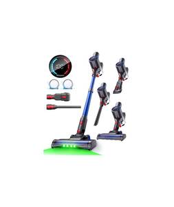 lot 9840 image: Slivamo S10 Cordless Vacuum Cleaner, 40KPA500W45Mins, LED Display, 8-in-1 Lightweight Stick Vacuum Cleaners for Home with Green LED Light, 6-Stages Filtration, Self-Standing Design, Blue