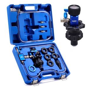 lot 9844 image: Orion Motor Tech Coolant Vacuum Refill Kit, Cooling System Vacuum Fill Tool with Leak Detector 5 Round Adapters 1 Conical Adapter, Radiator Coolant Fill Kit with Dual-Movement Gauge for Vacuum Leak