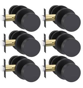 lot 9845 image: Goldenwarm Black Closet Door Knobs, Zinc Alloy Matte Black Passage Door Knob, Door Knobs Interior for Hallway, Closets, Heavy Duty Round Ball (6 Pack)
