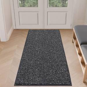lot 9846 image: BEQHAUSE Dirt Trapper Door Mat 24 x 60, Non-Slip Washable Doormats Entrance Mat, Dirt Resistant and Absorbent Welcome Mat, Low Profile Floor Mats for Front Back Door and Entryway, Charcoal